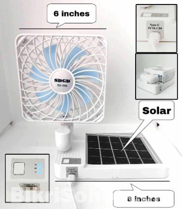 Rechargeable and soler charging fan